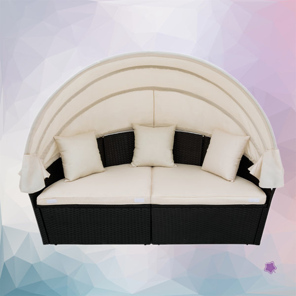 Latitude Run® Joscelin 85'' Wide Outdoor Wicker Patio Daybed with